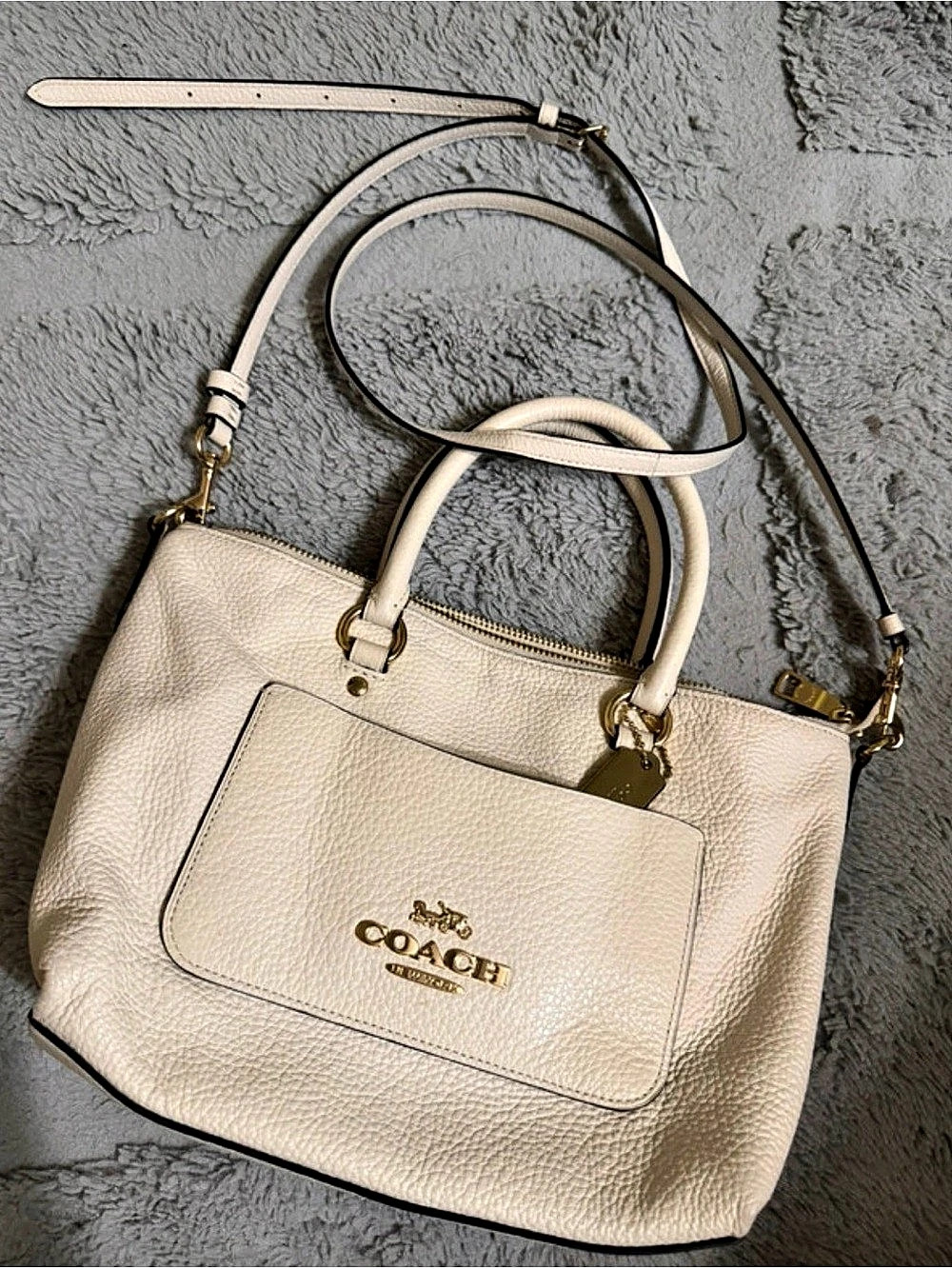 Coach Mini Leather purse/ cross body bag in White
